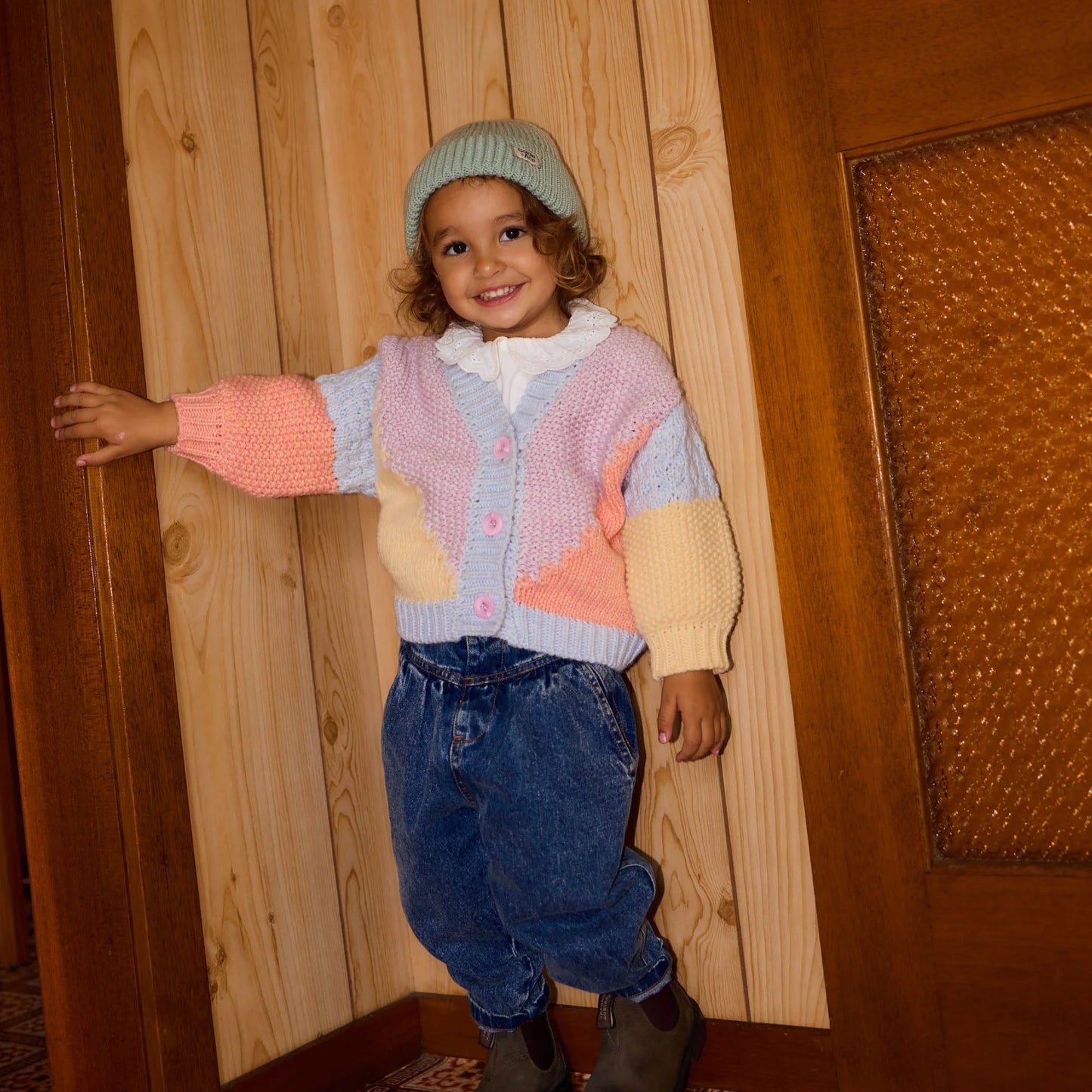 Colour Block Knit Cardigan