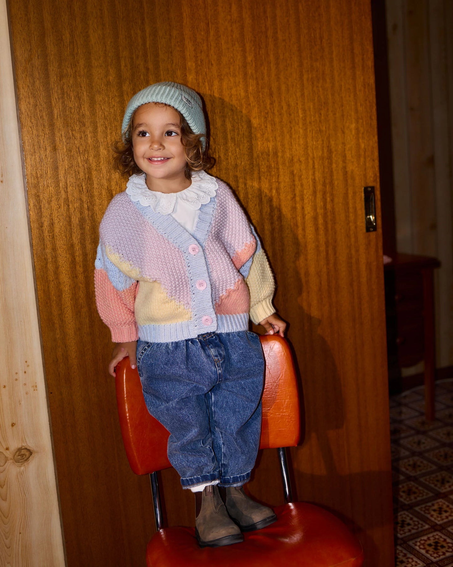 Colour Block Knit Cardigan