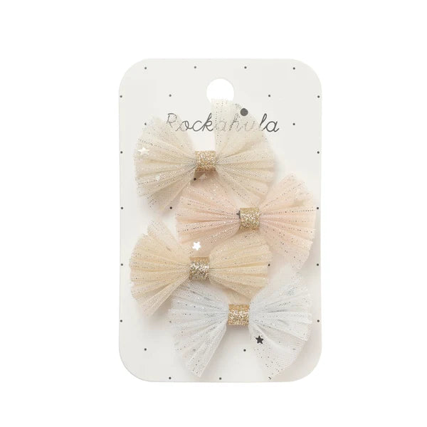 Shimmer Tulle Mini Bow Clips