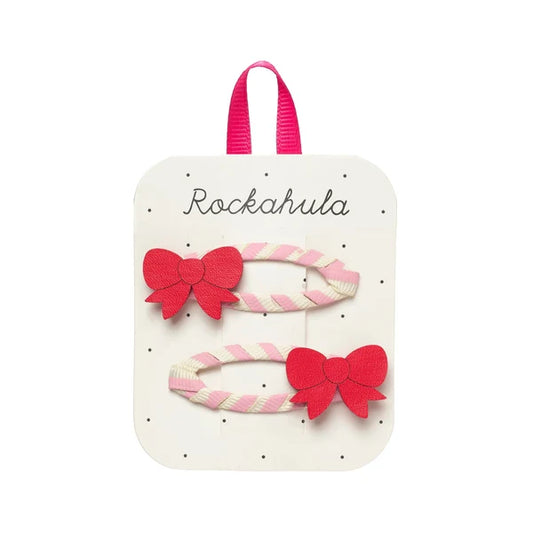 Cutesy Bow Stripy Clips