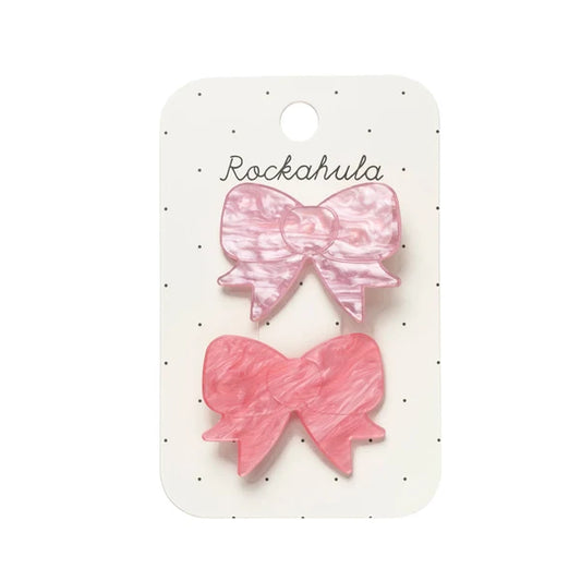 Pretty in Pink Acetate Bow Clips