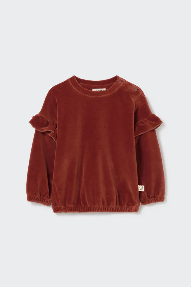 Sweatshirt Heidi - Baby Girl Organic Cotton Velour Sweatshirt