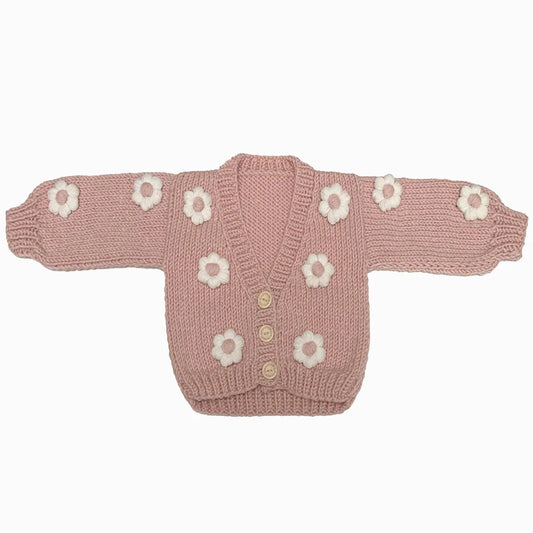 Hand Wool Knit Daisy Cardigan