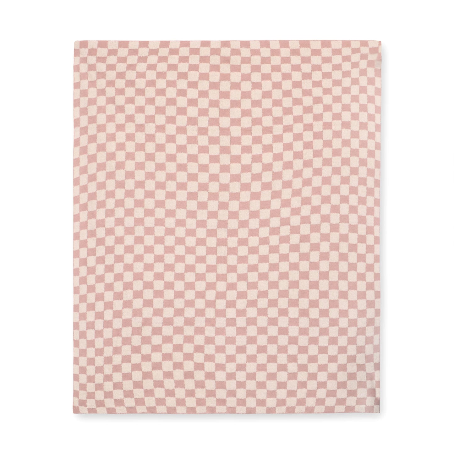 Terry Knit Baby Blanket - Blush Check