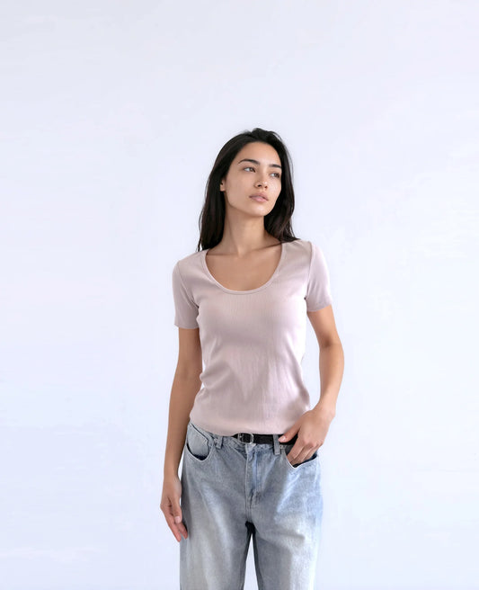 Short Sleeve Rib Top