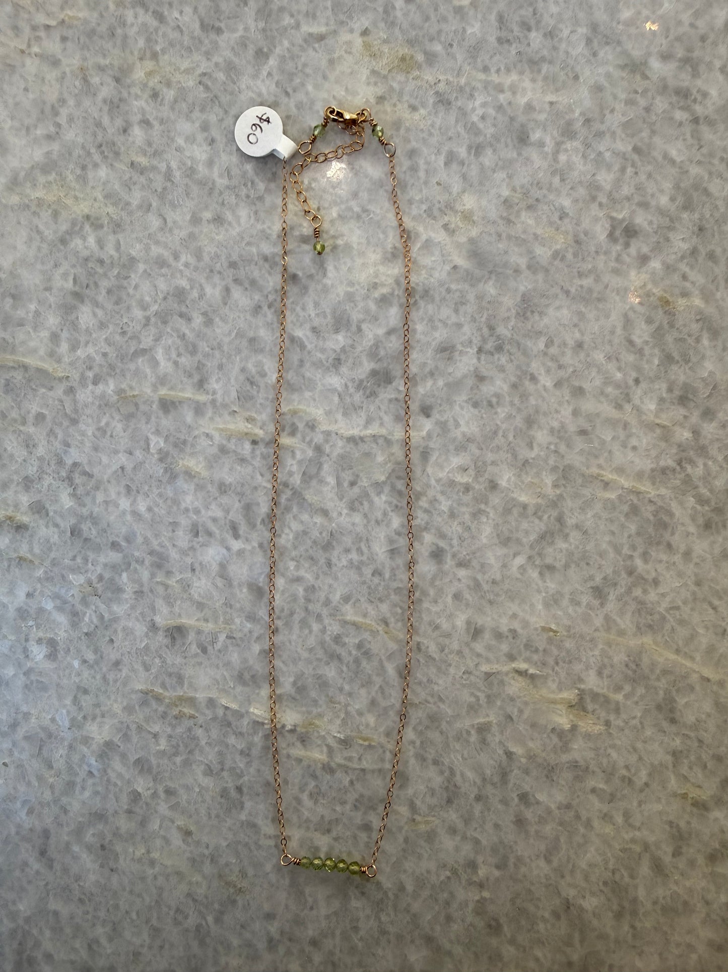 Peridot Necklace - 14kgf - 16"-18"