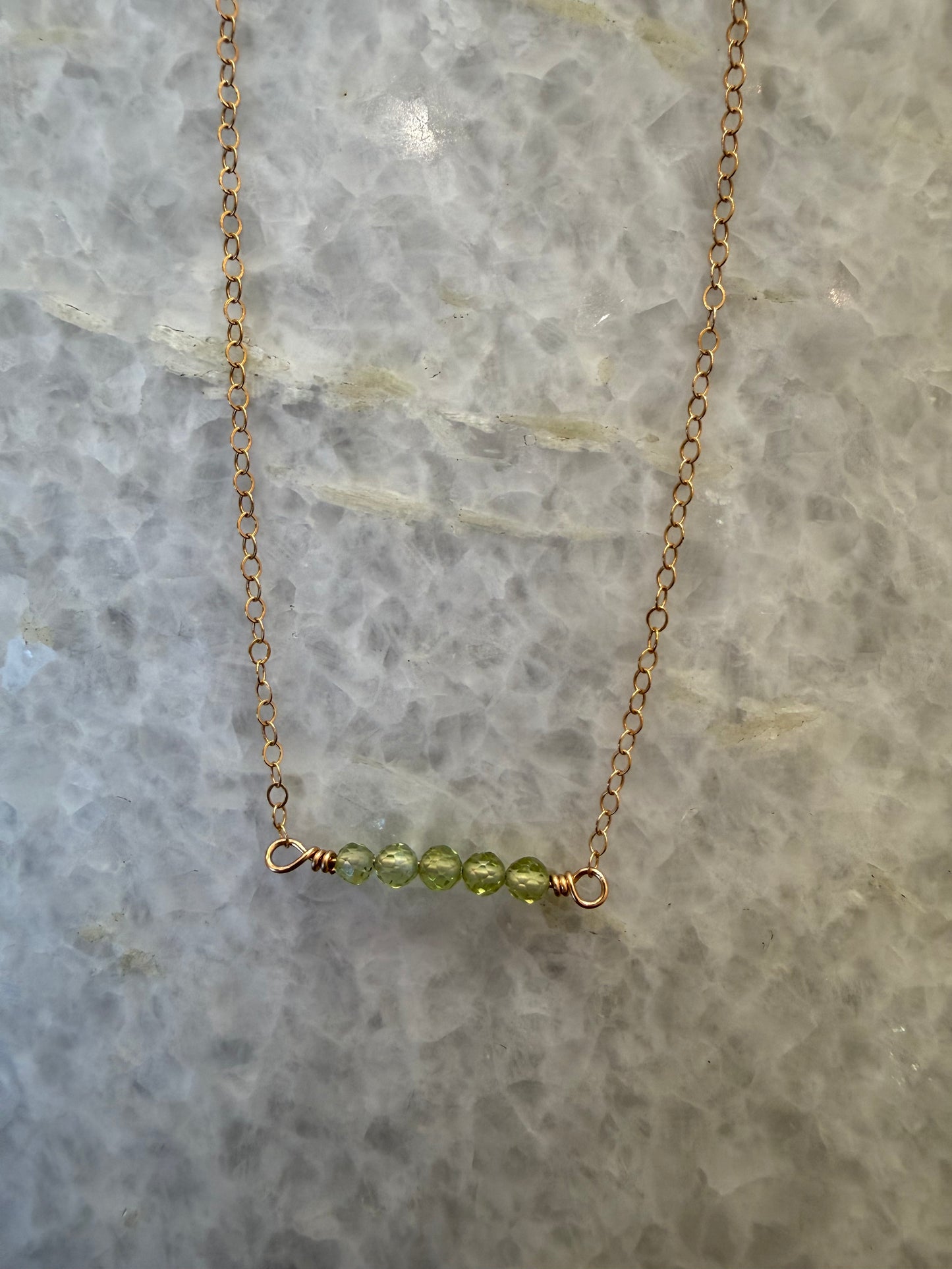 Peridot Necklace - 14kgf - 16"-18"