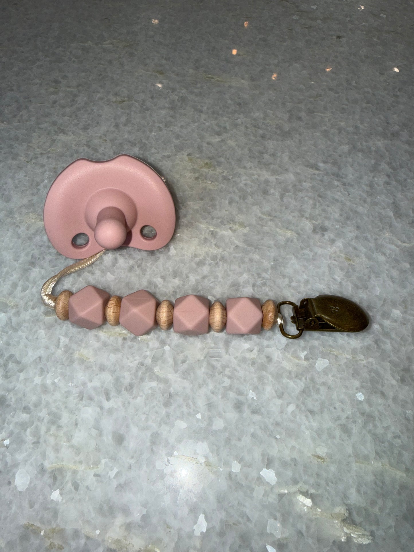 Pacifier/Clip Combo Special - Misty Rose