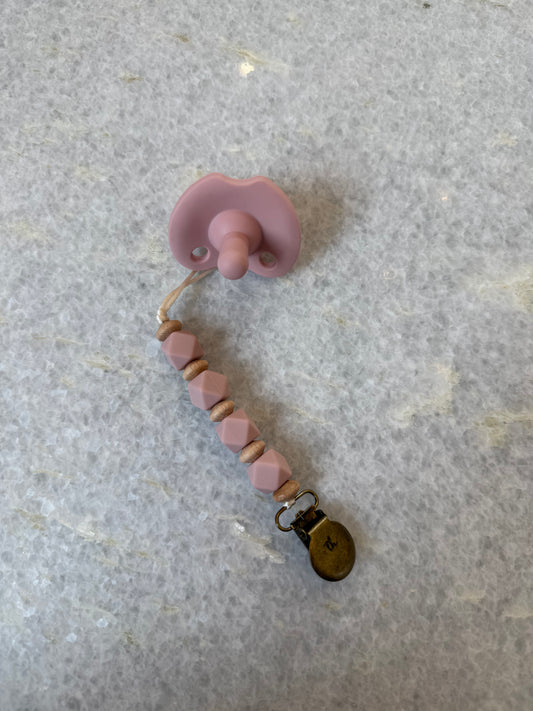 Pacifier/Clip Combo Special - Misty Rose