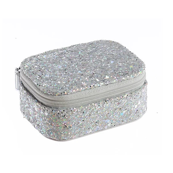 Confetti Glitter Silver Mini Jewelry Box