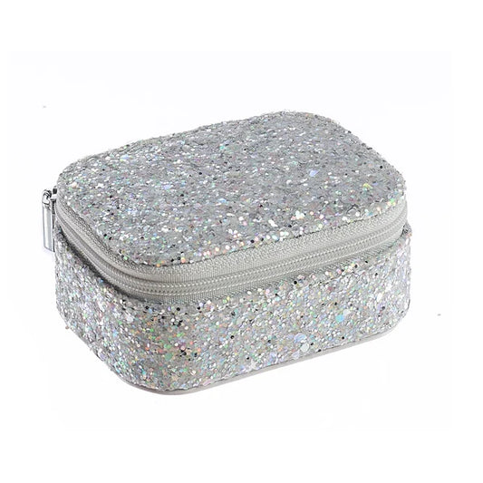 Confetti Glitter Silver Mini Jewelry Box