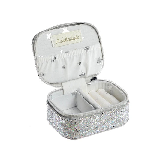 Confetti Glitter Silver Mini Jewelry Box