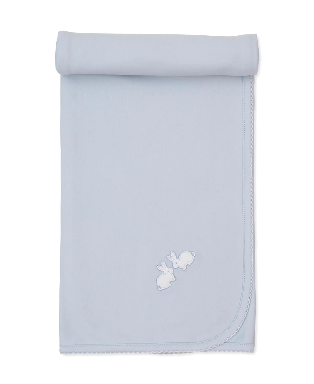 Pique Twin Bunnies Blue Blanket
