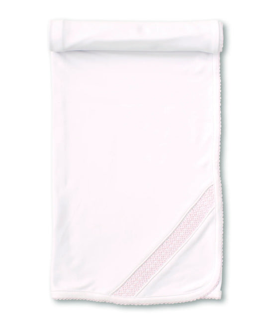 Blanket With Hand Smocking - White, Pink