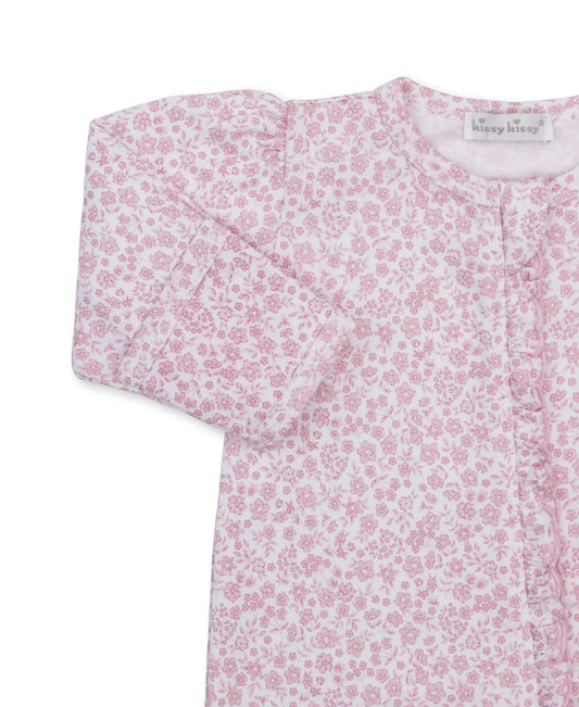 Fall Blooms Patterned Zip Footie