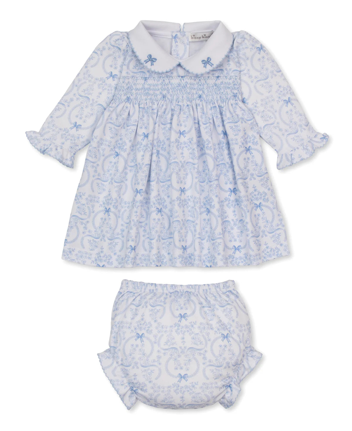 Delicate Blooming Bows Print Dress Set