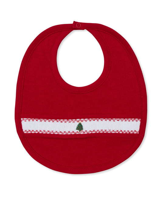 Bib With Hand Smocking - Red
