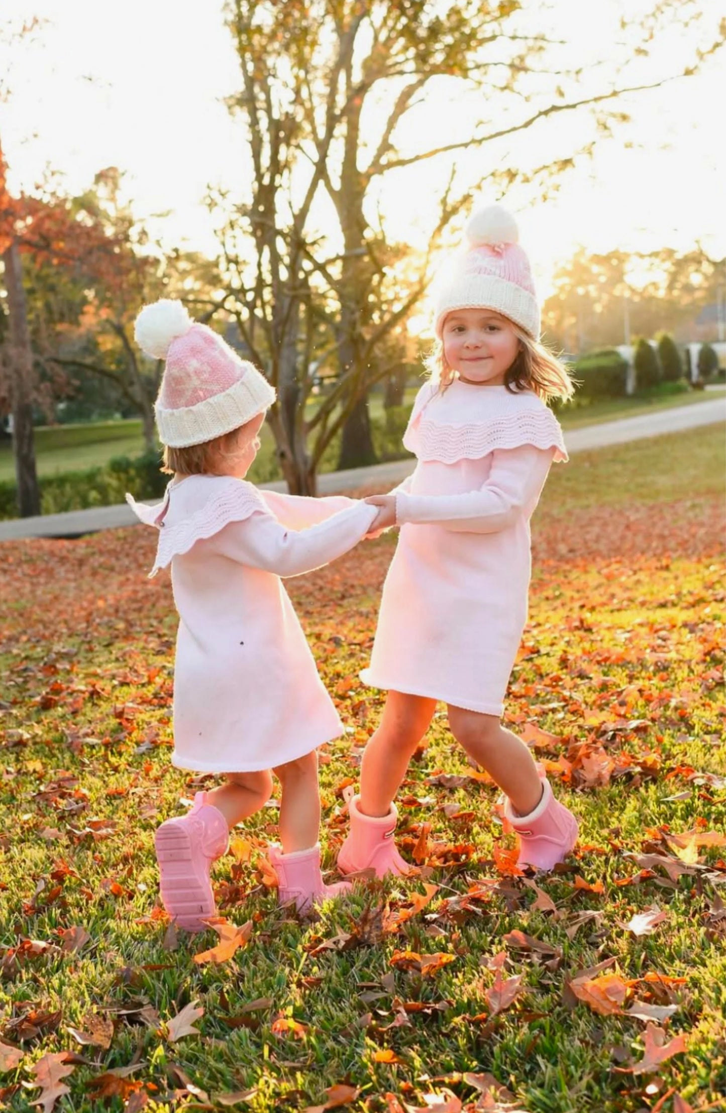White, Pink Bow - Beanie - Kids