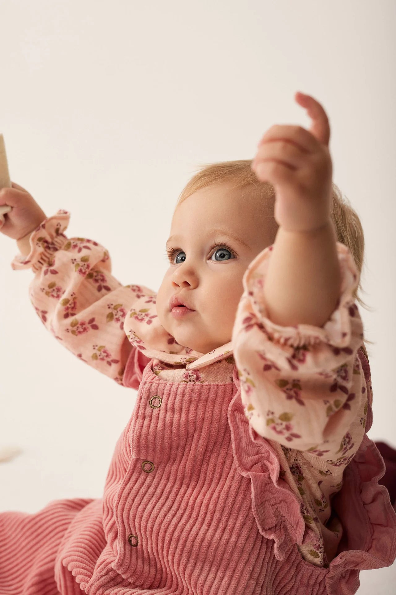 Wide Corduroy Baby Ruffled Overall