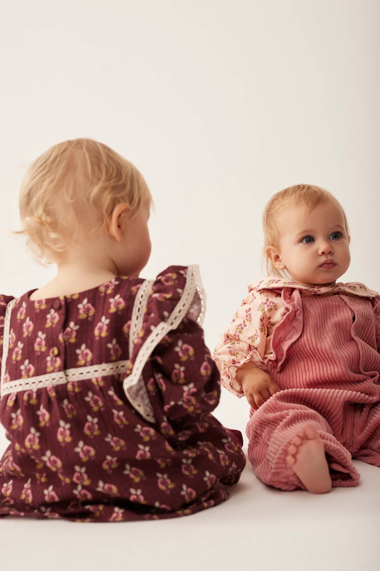 Wide Corduroy Baby Ruffled Overall