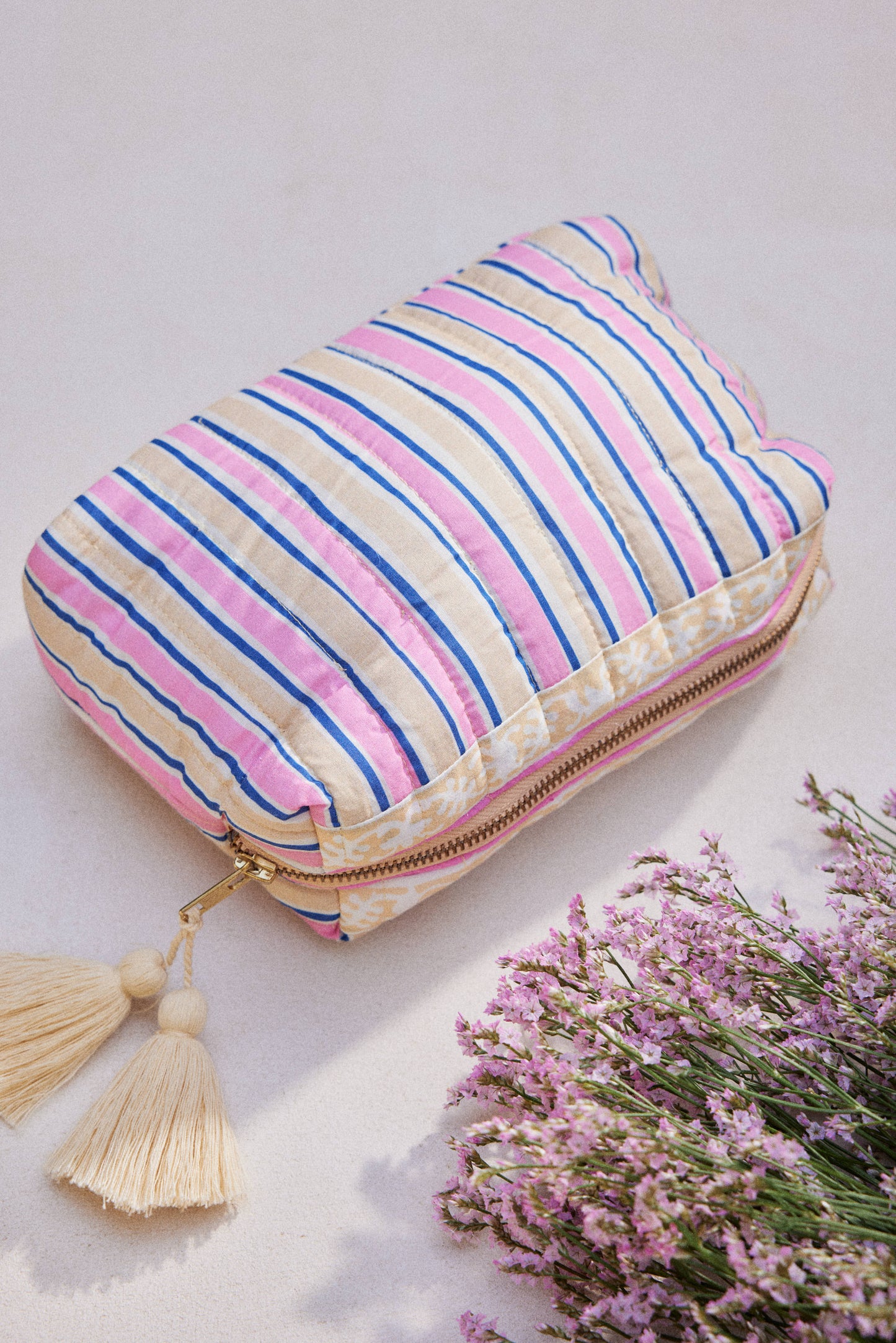 Pouch Teiki - Pink Cantina Stripes - Large