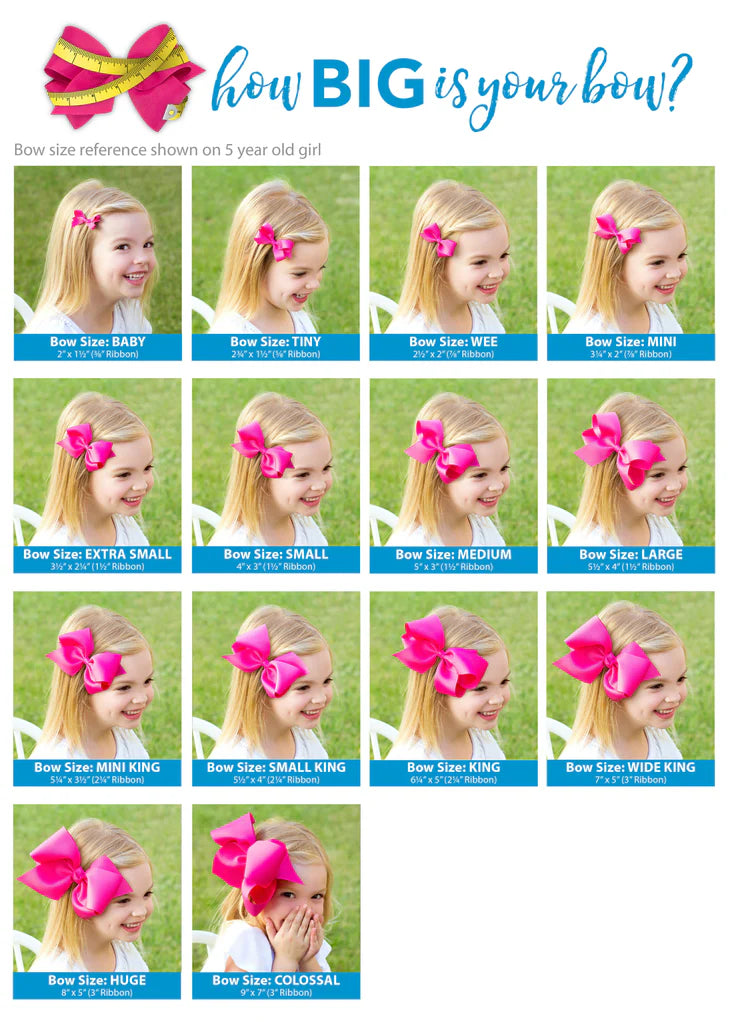 King Grosgrain Hair bow with Moonstitch Edge - Big Sis