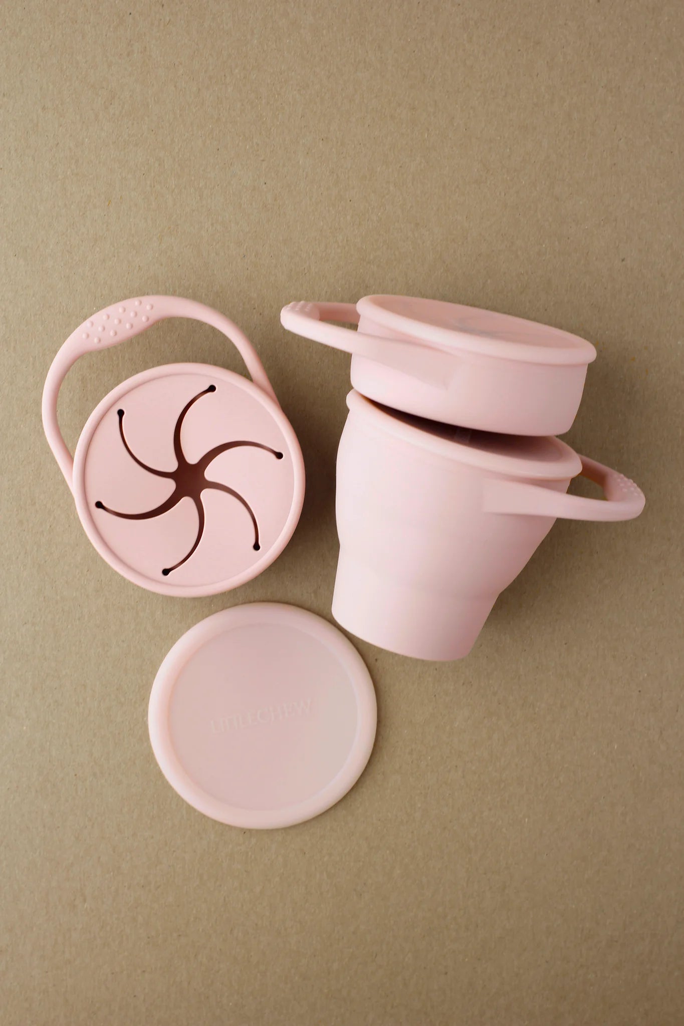 Foldable Silicone snack Cup - Pale Mauve