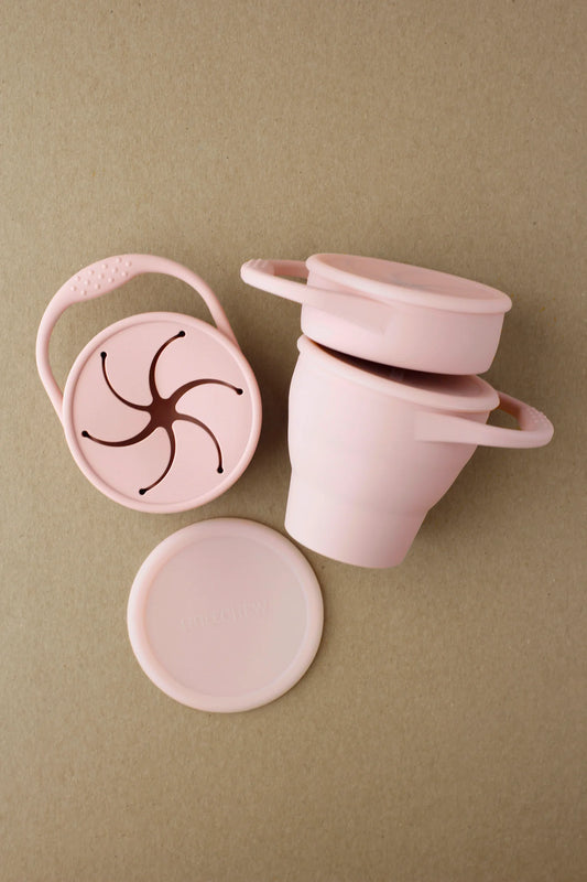 Foldable Silicone snack Cup - Pale Mauve