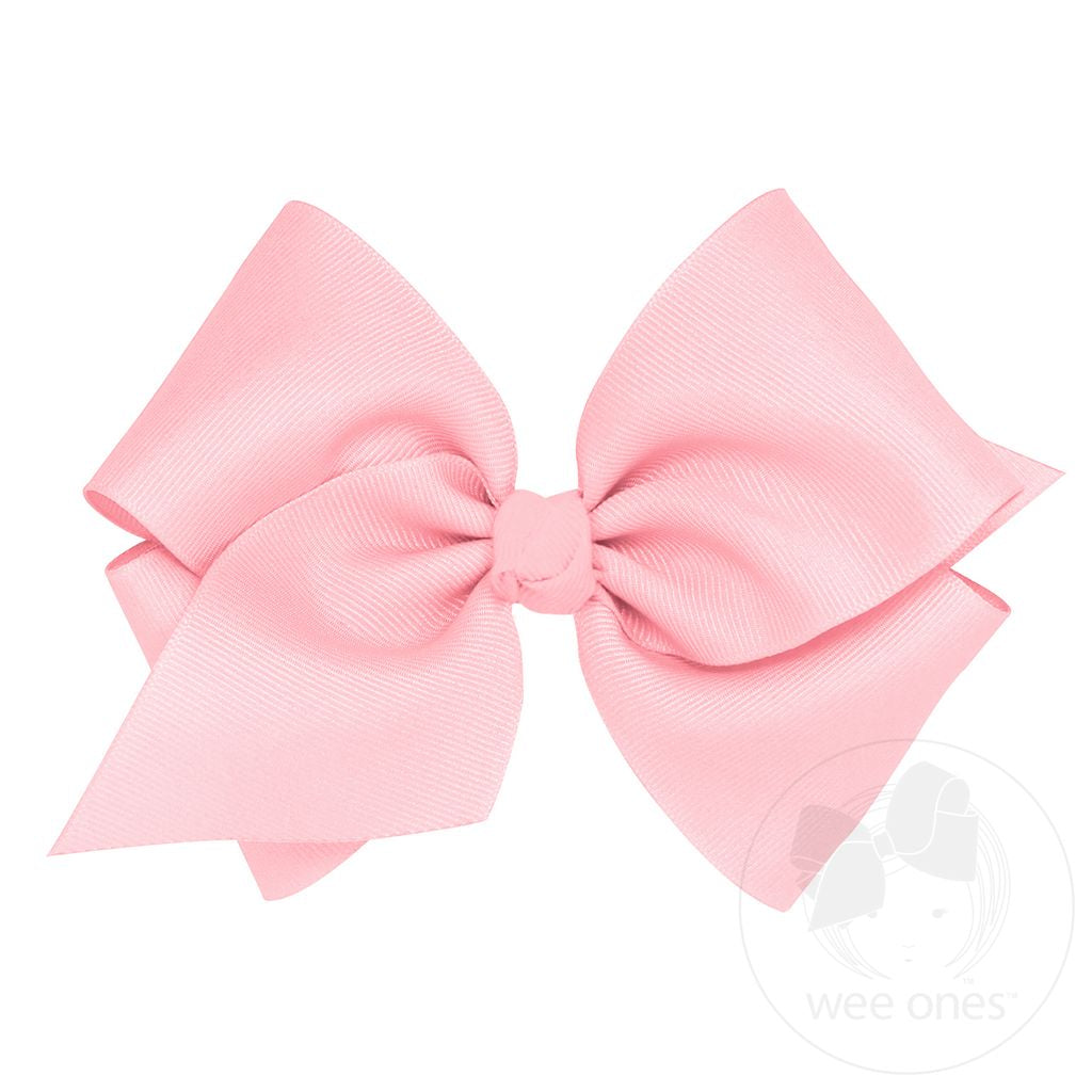 Mini King Classic Grosgrain Hair Bow (Knot Wrap) - Light Pink