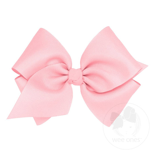 Mini King Classic Grosgrain Hair Bow (Knot Wrap) - Light Pink