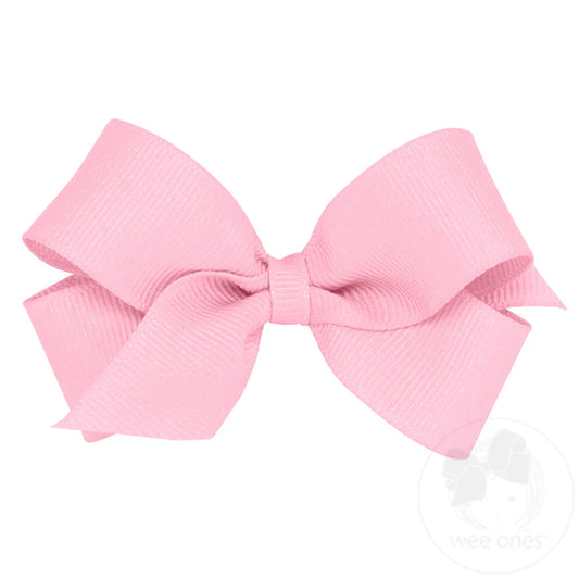 Mini Classic Grosgrain Hair Bow - Pink