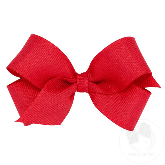 Mini Classic Grosgrain Hair Bow - Red