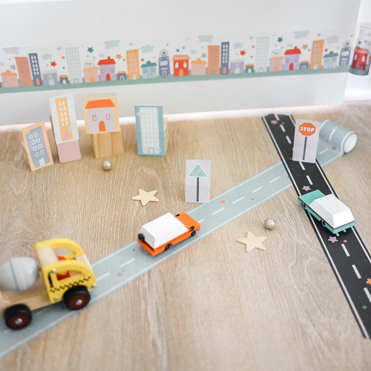 Pastel Colored Play Road Tape 4P Set