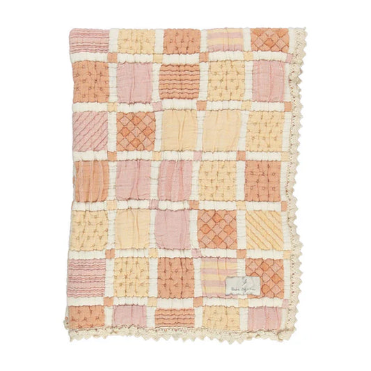 Mai Blanket - Dusty Rose Patchwork - Baby Size