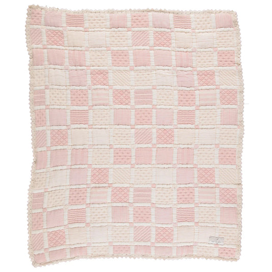 Mai Blanket - Dusty Rose Patchwork - Baby Size