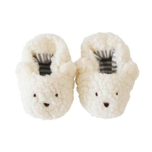 Sherpa Bear Booties Ivory 0-6M