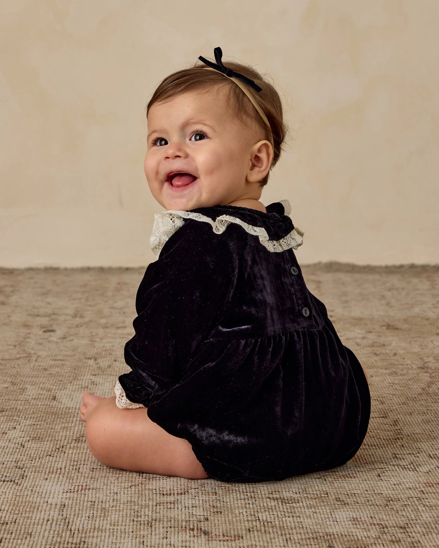 Baby Bow Headbands - Rose, Black