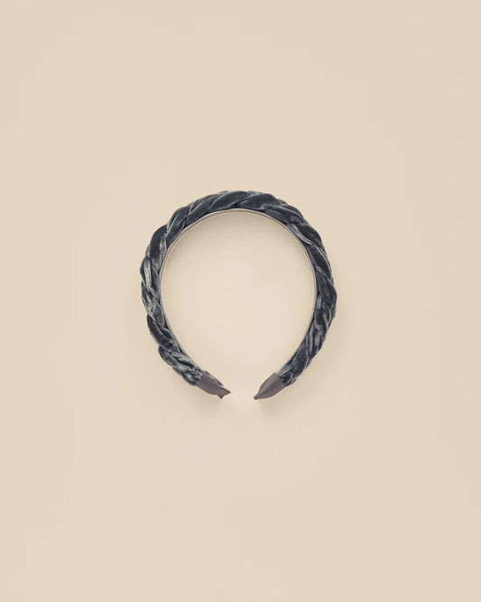 Velvet Braided Headband - Midnight