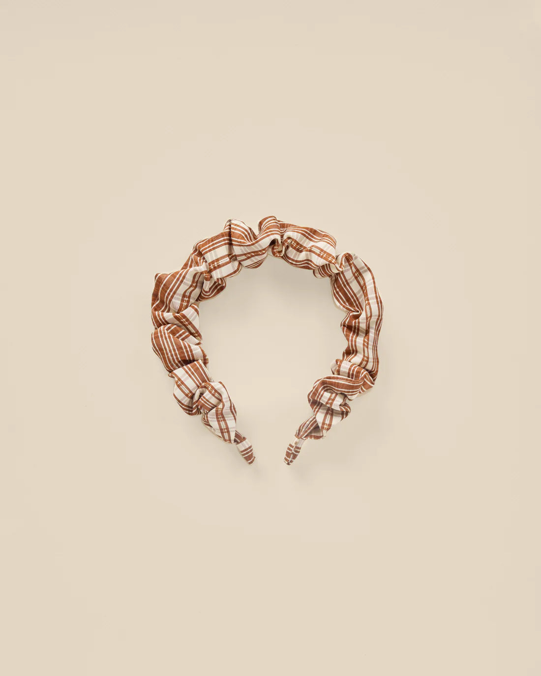 Gathered Headband - Copper Plaid