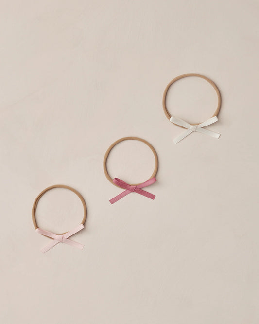 Baby Bow Headbands - Ivory, Rose, Raspberry