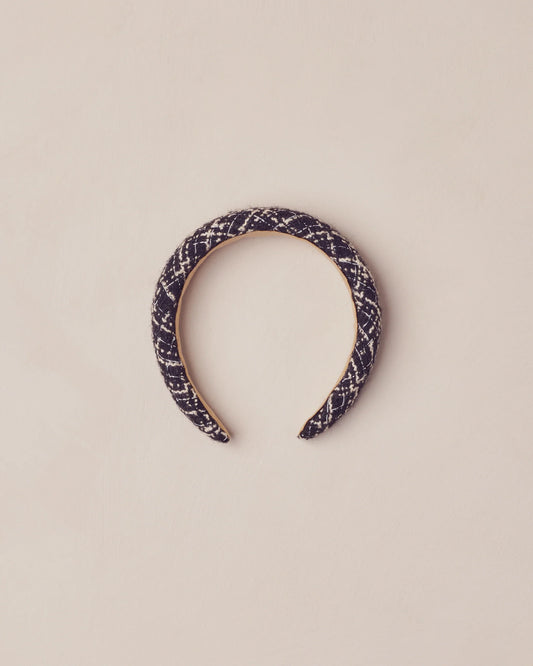 Padded Headband - Black Tweed