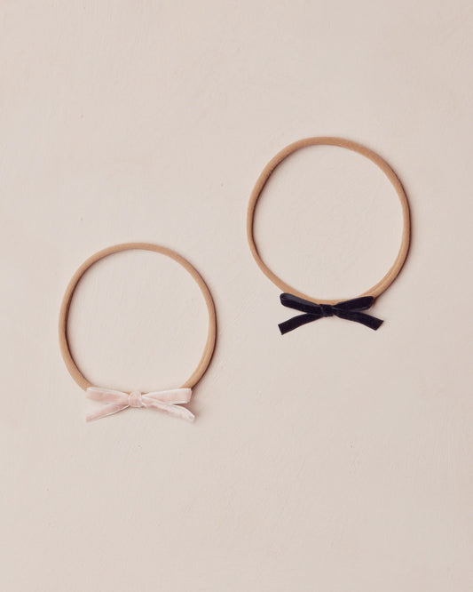 Baby Bow Headbands - Rose, Black