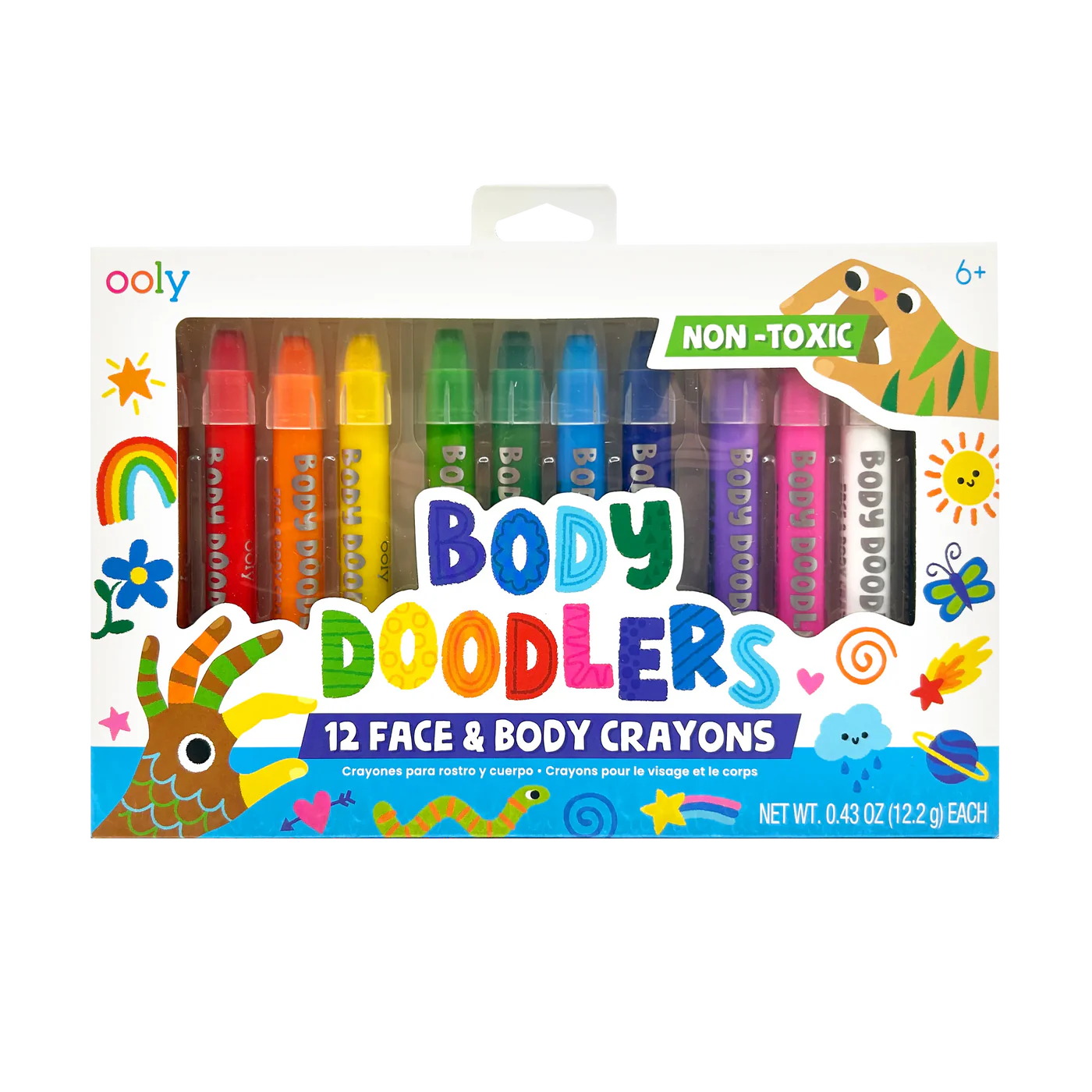 Body Doodlers Face & body Crayons - Set of 12 Colors