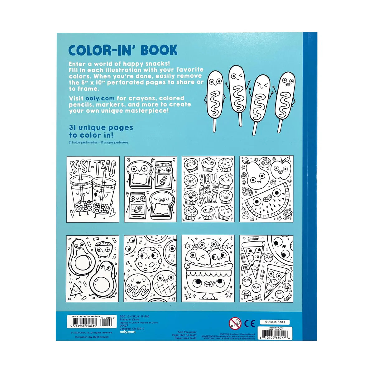 Color-in' Book: Happy Snacks