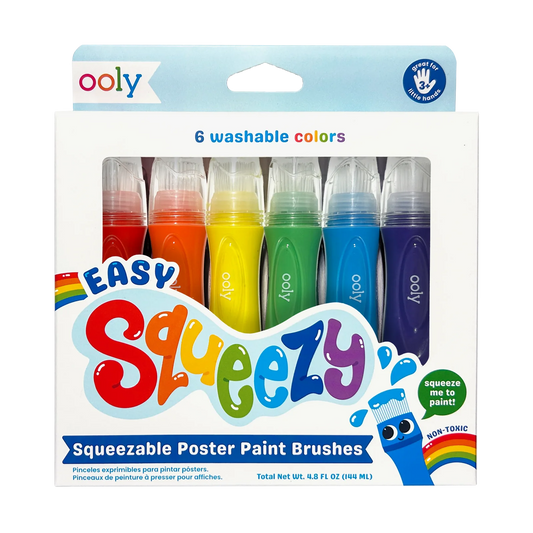 Easy Squeezy: Squeezable Poster Paint Brushes (Set of 6)