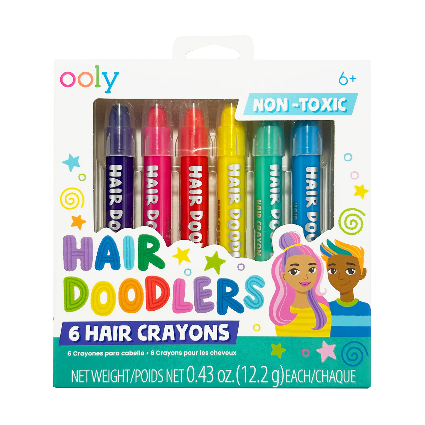 Hair Doodlers Hair Crayons - Set of 6 Colors