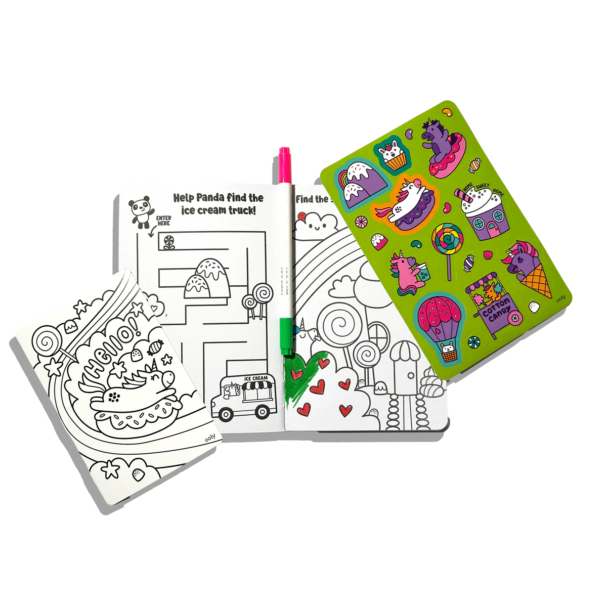 Let's Go!: Activity & Coloring Kit - Unicorn Candy Town