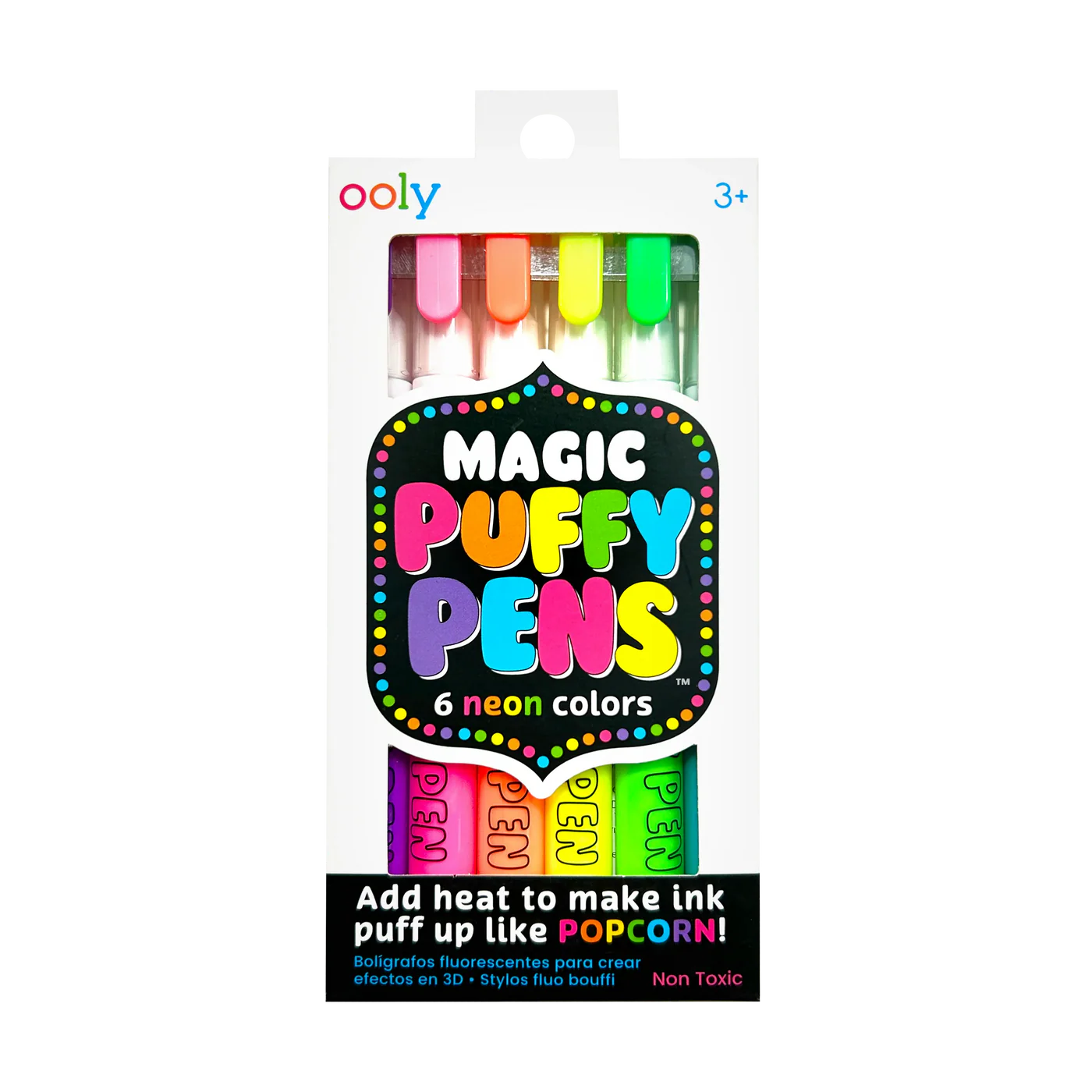 Magic Puffy Neon Pens - Set of 6