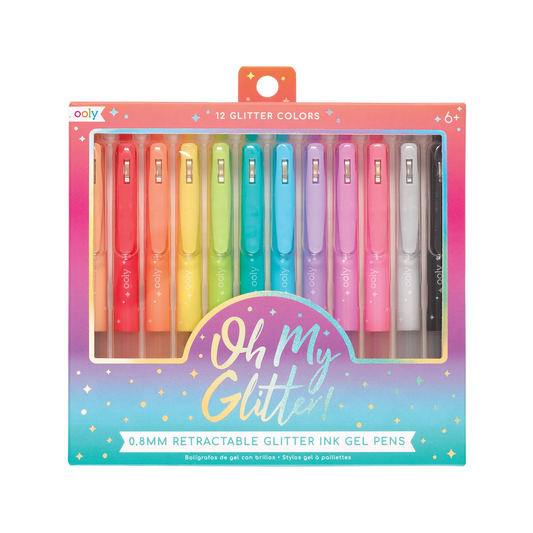 Oh My Glitter!: Retractable Glitter Ink Gel Pens (Set of 12)