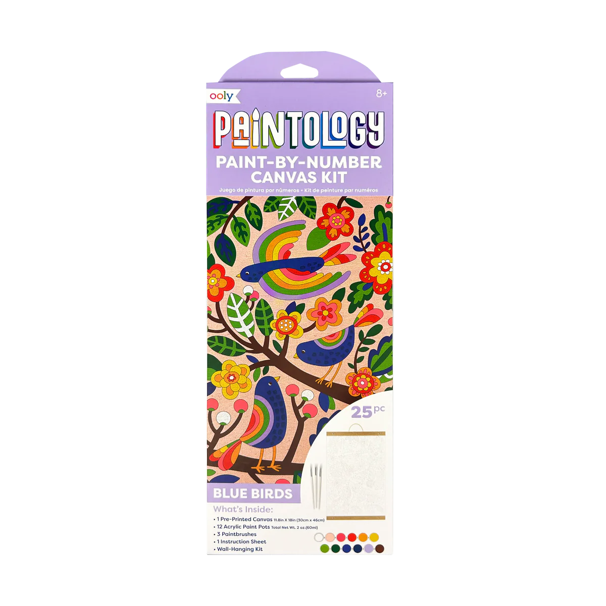 Paintology: Paint-By-Number Canvas Kit - Blue Birds